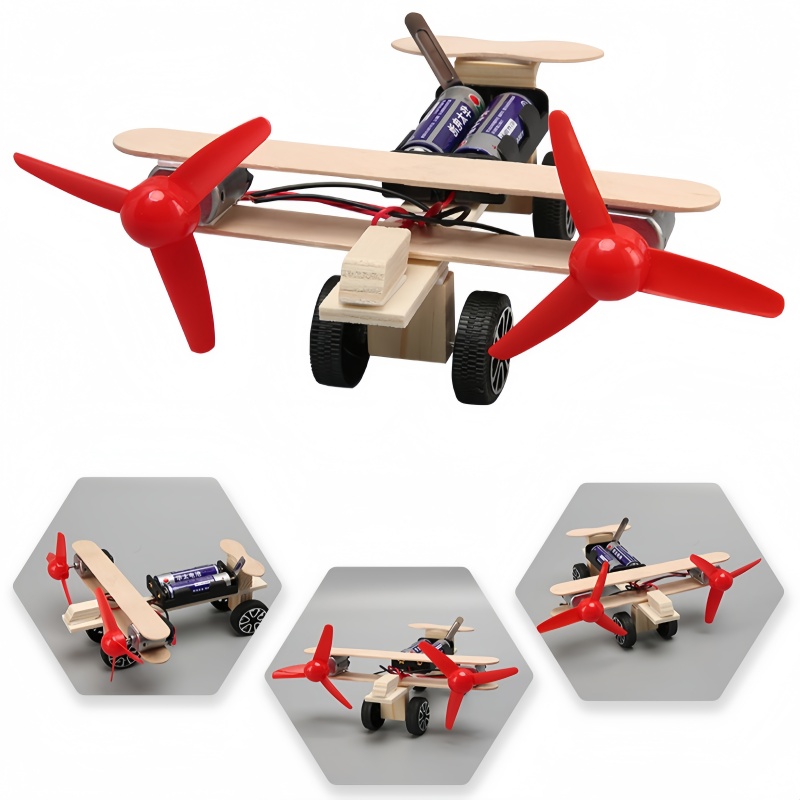 Model Kit Engine - ชุดของเล่นเครื่องบินแบบสองเครื่องยนต์ DIY สำหรับการทดลองทางวิทยาศาสตร์ ของเล่นเสริมทักษะ STEM ของขวัญเพื่อการเรียนรู้สำหรับเด็กวัยรุ่น
